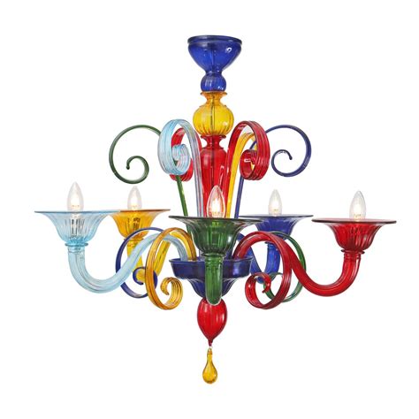 Multicolor Modern Murano Glass Chandelier FLM Murano