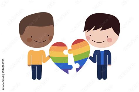 Día y mes del orgullo gay pareja de hombres felices uniendo su amor