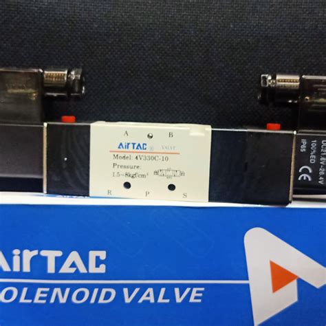 Jual Solenoid Valve Airtac 4V330C 10 5 3 Way Close Center Double Coil