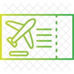 Plane Ticket Icon - Download in Gradient Style