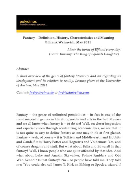 Fantasy Definition History Characteristi | PDF | Fantasy | H. P. Lovecraft