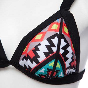 Sexy Women S Spaghetti Strap Push Up Geometric Bikini Set Black S In Bikinis Online Store