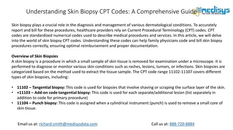 Ppt Understanding Skin Biopsy Cpt Codes A Comprehensive Guide