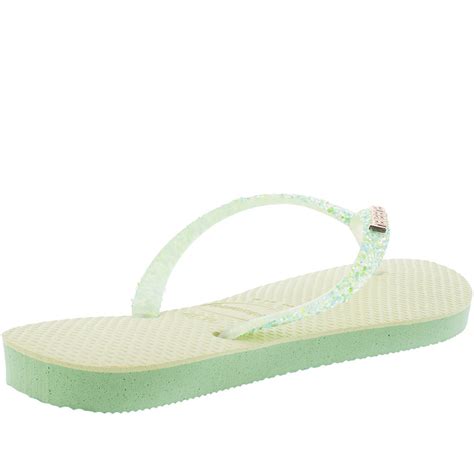 Chinelo Feminino Slim Havaianas Verde Glitter 33 Ao 39