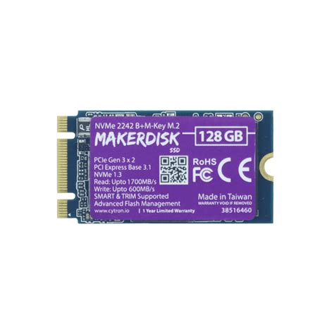 NVMe 2242 M-Key MakerDisk SSD (Preloaded with RPi OS)