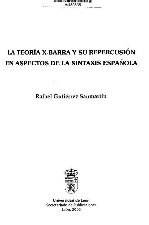 Pdf La Teor A X Barra Y Su Repercusi N En Pdf Filea La