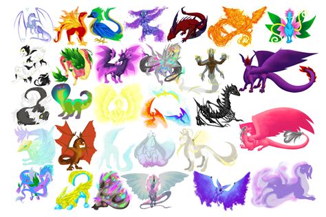 All Elemental Dragons by Prodigenysis on DeviantArt