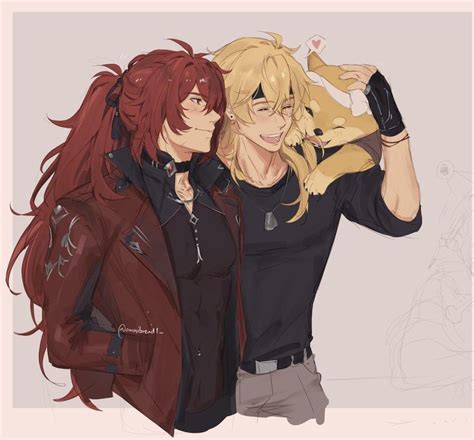 Pin on Геншин Инфаркт Cute gay Fan art Ship art