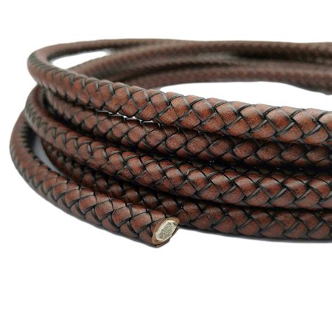 8mm Braided Leather Bolo Cord Antique Dark Brown RLG8M75 22 Etsy