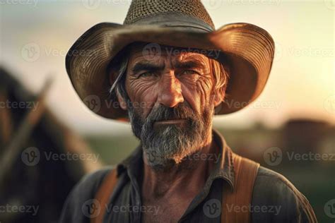 Portrait of an old farmer 24640753 Stock Photo at Vecteezy