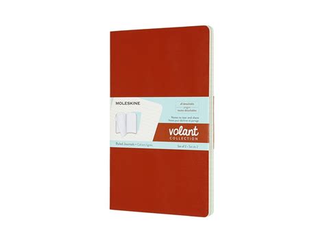 "Moleskine Volant Journal ( Set Of 2), Pocket, Ruled, Geranium Red, Scarlet Red, Soft Cover (3" 3