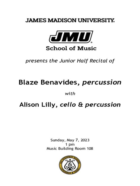 Fillable Online Blaze Benavides Percussion Fax Email Print PdfFiller