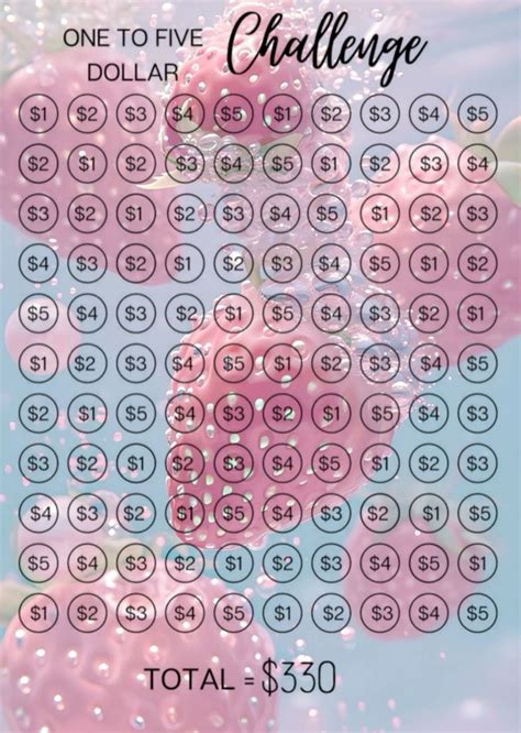 printable money saving challenge 6