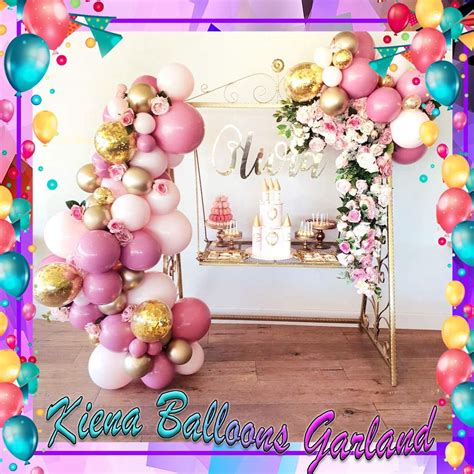 Kiena Balloon Garland Arch Kit Pcs Pink Gold Confetti Balloons