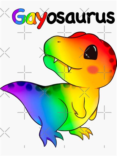Dinosaur Gay Pride Cute Sticker For Sale By ChonanDesigns Redbubble