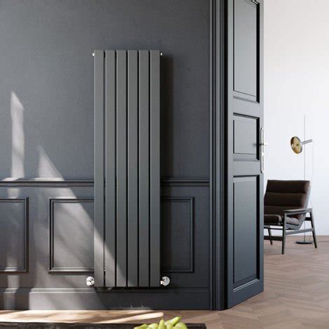 Elegant Designer Vertical Column Radiator Anthracite Single Flat Panel