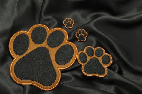 Paw Print Iron On Patch Applique Puppy Paw Prints Thick Felt 3 Sizes