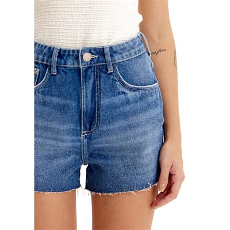 Short Jeans Lança Perfume Hot Pants Ve25 Azul Feminino Compre Agora Dafiti Brasil