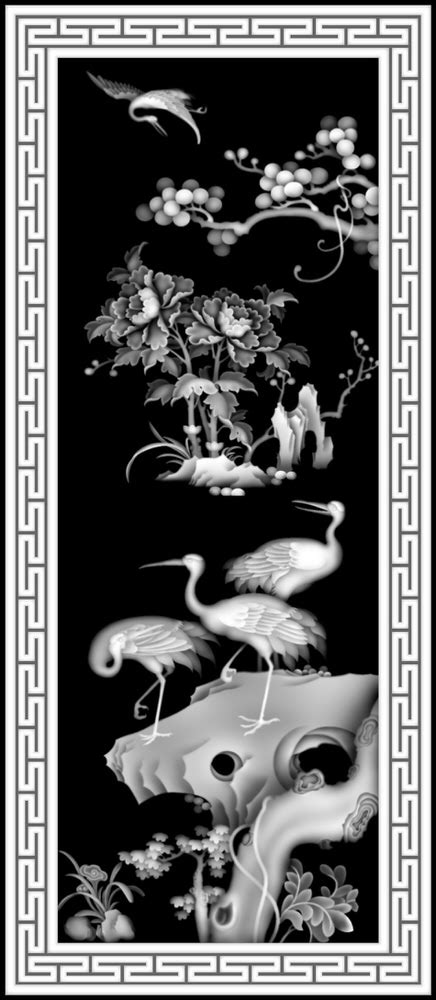 Birds Scenery Grayscale Image Bmp File Arabic Cnc