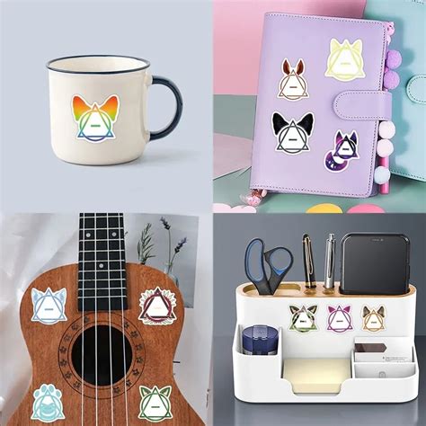 Набор наклеек Квадробика символ знак флаг кошки 50 шт кот стикеры ...