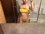 Ribbed Texture Bandeau Bikini Set YELLOW Bikinis S ZAFUL
