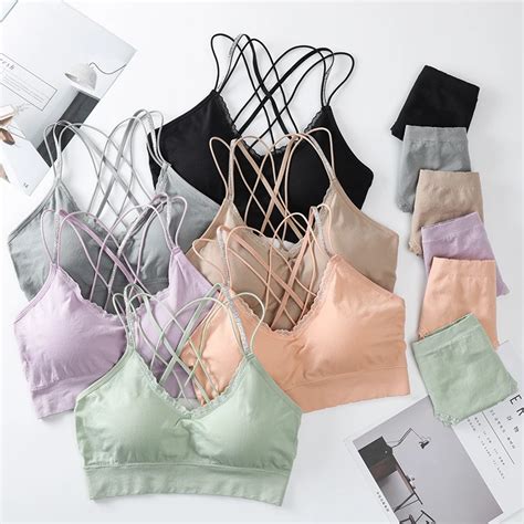 Sexy Women Bra Panties Set Push Up Sports Bra Set Strap Seamless Active Bra Women Lingerie Set