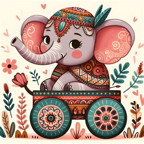 Cartoon Elephant On Wheels Stock Illustration Illustration Of Download