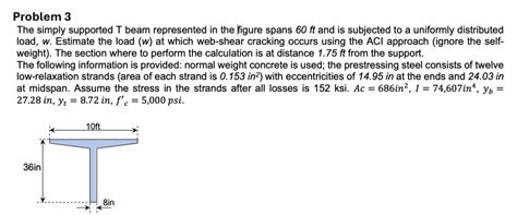 Solved Problem 3The Simply Supported T Beam Represented In Chegg