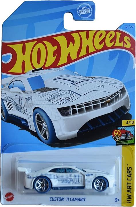 Amazon Hot Wheels Custom Camaro Hw Art Cars White Toys Games
