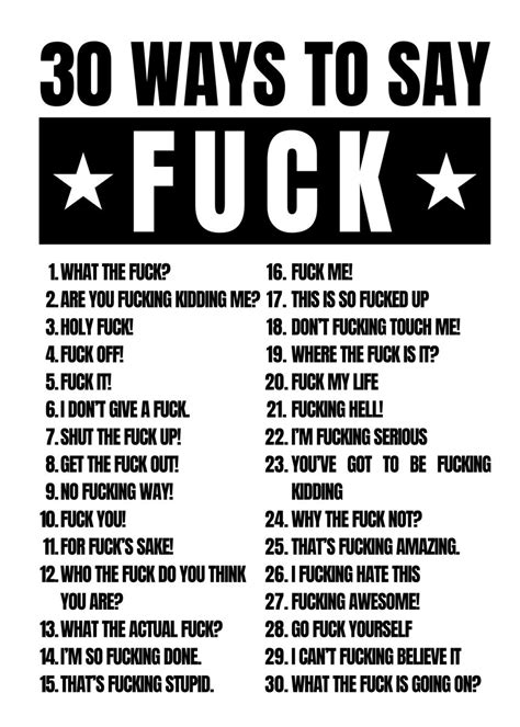 30 Ways To Say Fuck Poster Picture Metal Print Paint By Slamet Muhlisin Displate