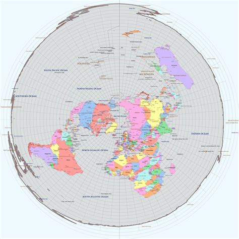 Political World Map Azimuthal Equidistant Projection 27308445 Vector