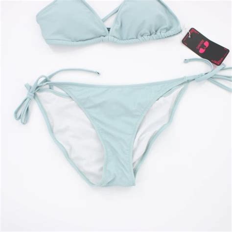 Shekini Swim Nwt Powder Blue Triangle Top Bikini S Poshmark
