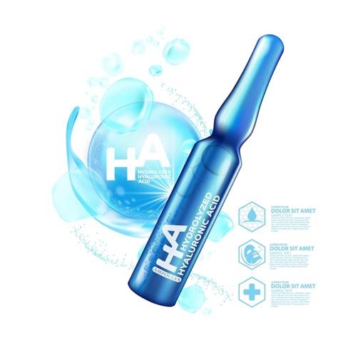 Premium Vector | Hyaluronic acid ampoules serum skin care cosmetic