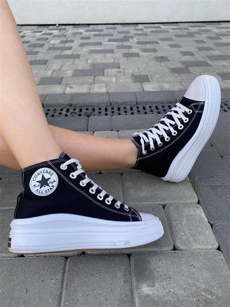 🌼🖤🌼converse chuck taylor all star move platform black, женские ...