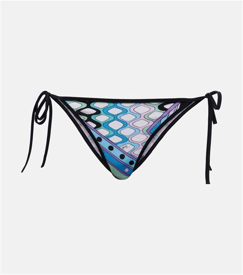 Pucci Vivara Printed Bikini Bottoms In Multicoloured Modesens