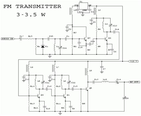 Comment construire 3W Transmetteur FM ~ schema electrique