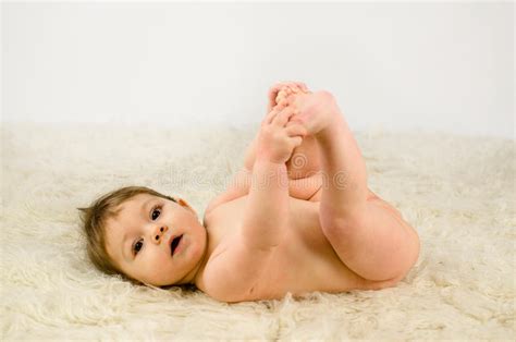 Adorable Baby Girl Naked Stock Image Image Of Innocence