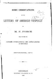 Some Observations On The Letters Of Amerigo Vespucci Force M F