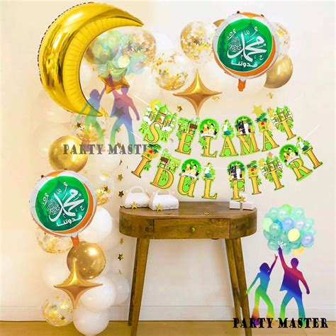 Jual Dekorasi Lebaran Idul Fitri Marhaban Ya Ramadan Eid Mubarak Set All Shopee Indonesia