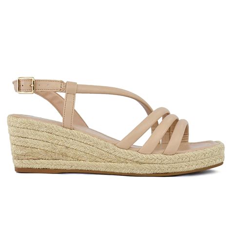 Sandália Anabela Espadrille Amanda Ayello Nude Marina Calçados