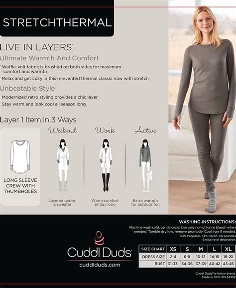 Cuddl Duds Plus Size Stretch Thermal Long Sleeve Top Macys