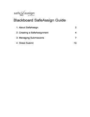 Fillable Online Westminster Ac Blackboard Safeassign Guide