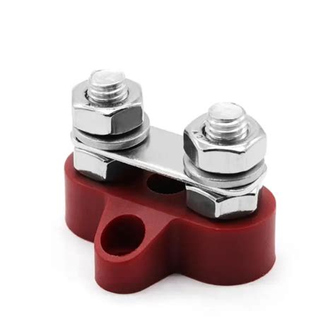 BUS BAR TERMINAL Block Heavy Duty Dual M8 Power Distribution Stud Red