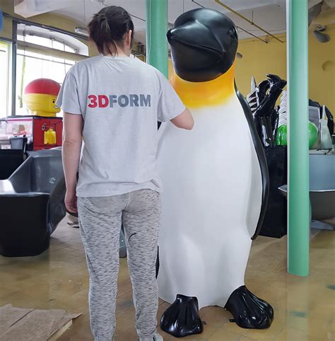 Riesie Pinguin Glasfaser Deko Tierfigur 3dform