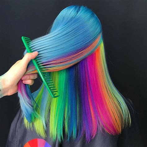 30 Bright Rainbow Colored Hairstyles By Russian Artist Snezhana Vinnichenko Rainbow Hair