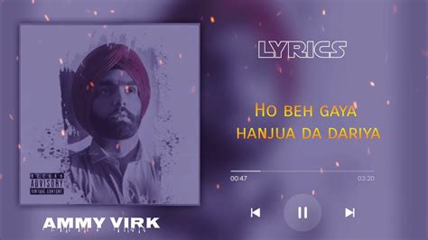 Tere Liye Ki Ki Nai Karya Lyrics Dariya Lyrics Ammy Virk YouTube