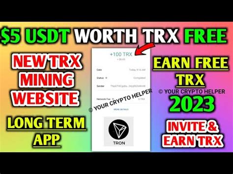 How To Earn Free TRX Tron TRX New TRX Mining Site 2023 Without