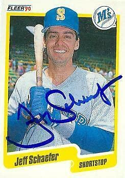 Jeff Schaefer Autographed Baseball Card Seattle Mariners Fleer