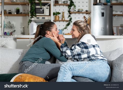 Happy Married Homosexual Female Gay Couple Stock Photo 2214981571 Shutterstock