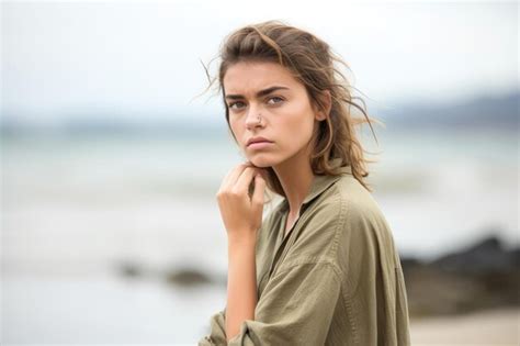 Premium Ai Image Shot Of A Young Woman Looking Nervous While Standing
